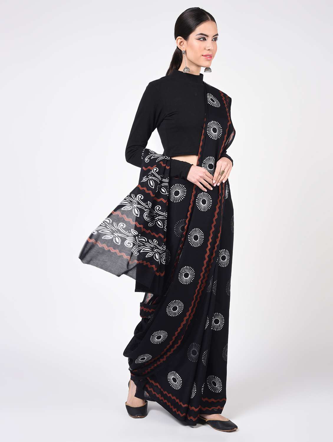 printed woven saree  with blouse