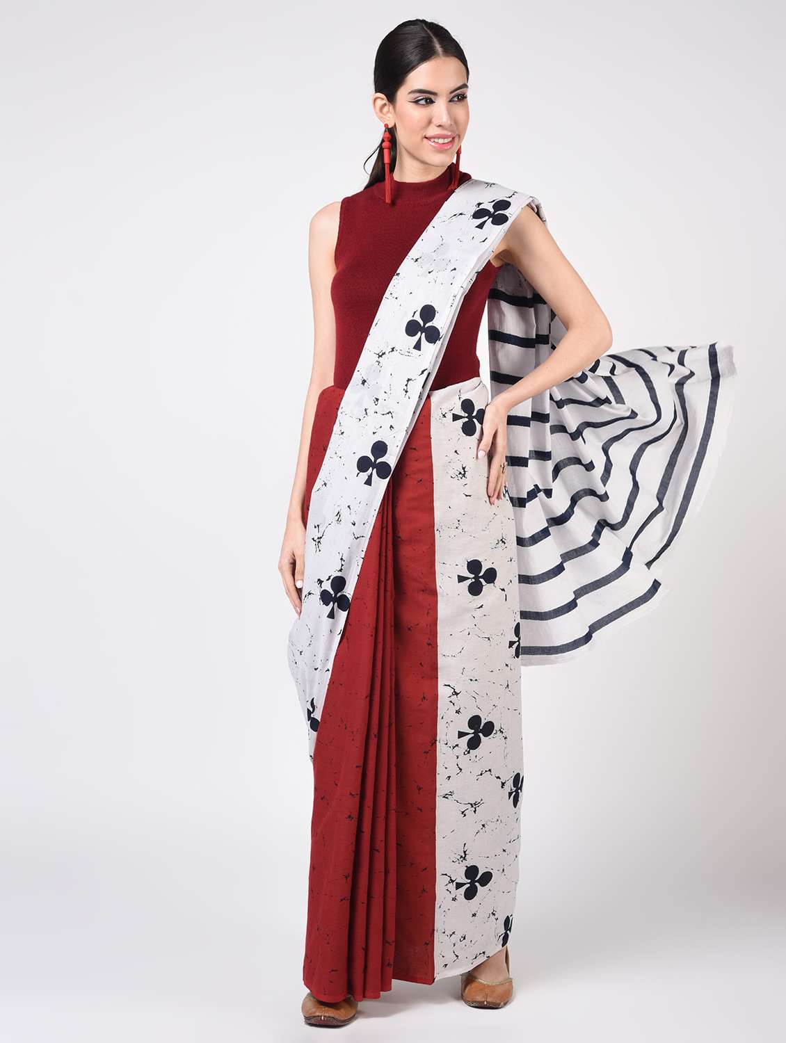 printed woven saree  with blouse