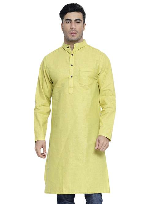 green solid long kurta - 16935126 -  Standard Image - 0