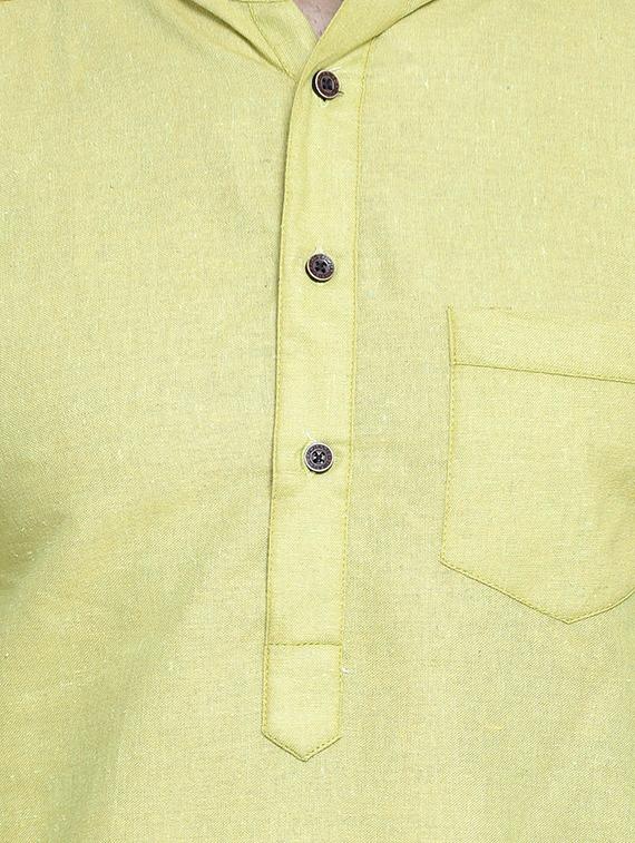 green solid long kurta - 16935126 - Standard Image - 4