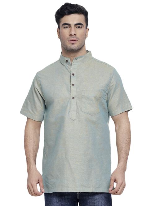 grey solid short kurta - 16935131 -  Standard Image - 0