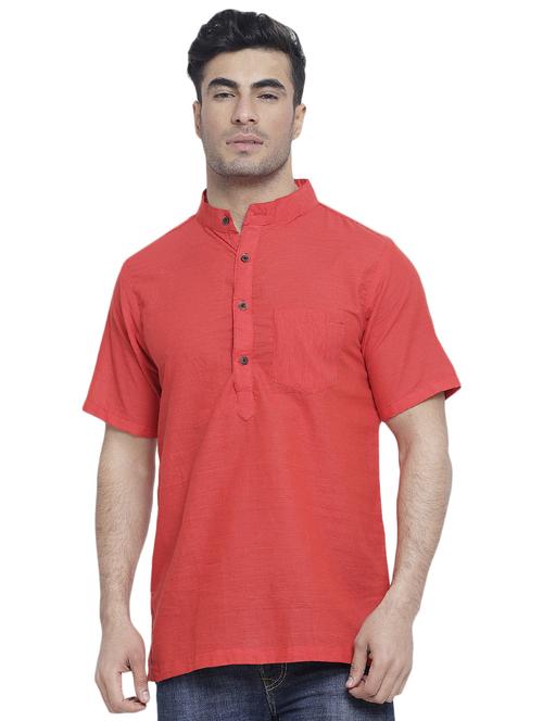 red solid short kurta - 16935137 -  Standard Image - 0