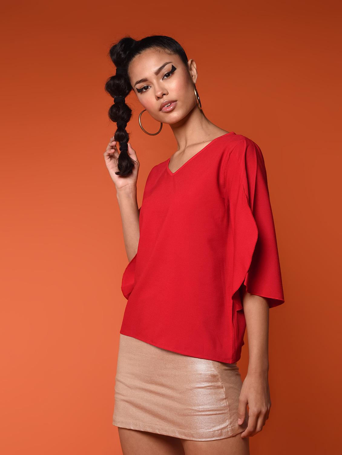 women's straight v neck top - 16936298 -  Zoom Image - 0