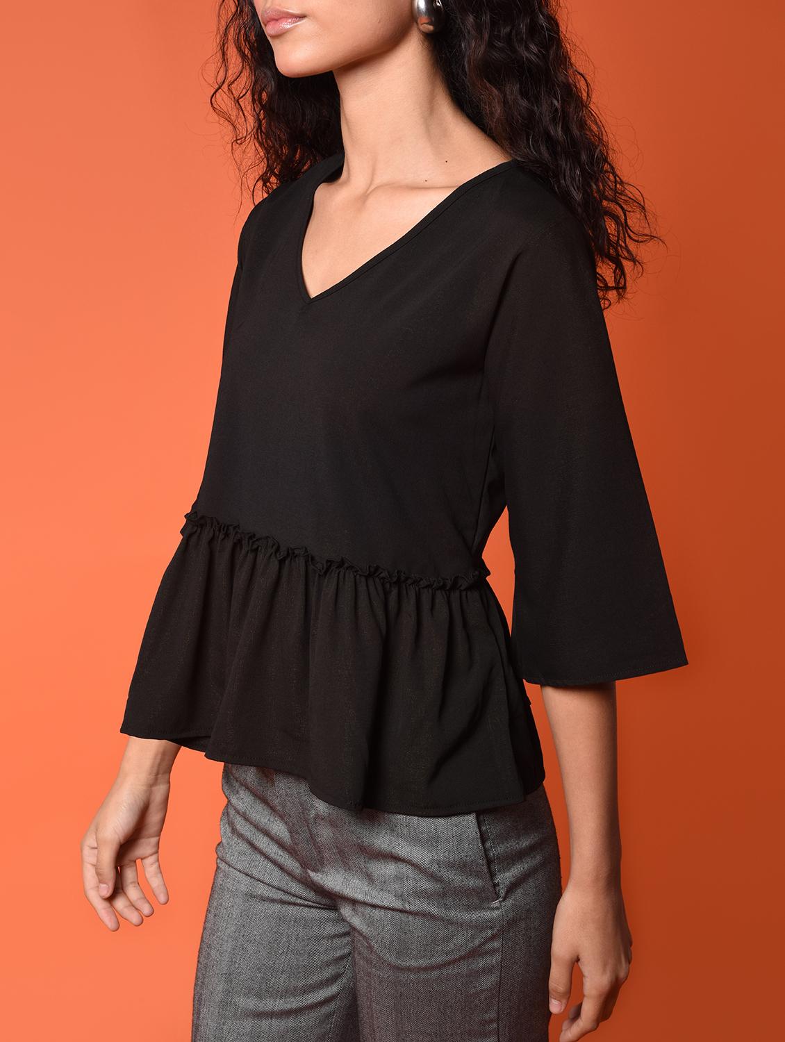 women's peplum v neck top - 16936300 - Standard Image - 4
