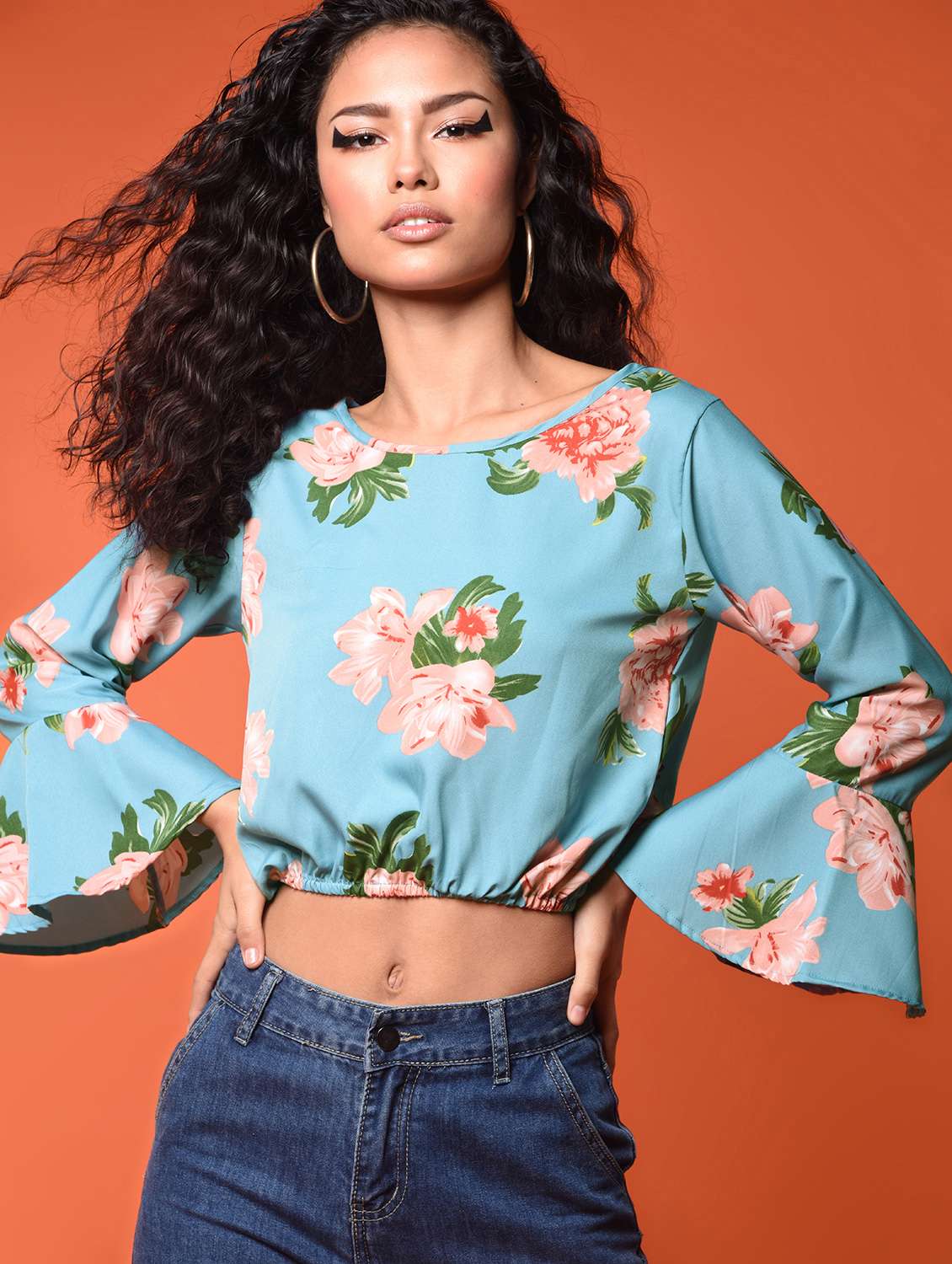 women's blouson round neck top - 16936302 -  Zoom Image - 0