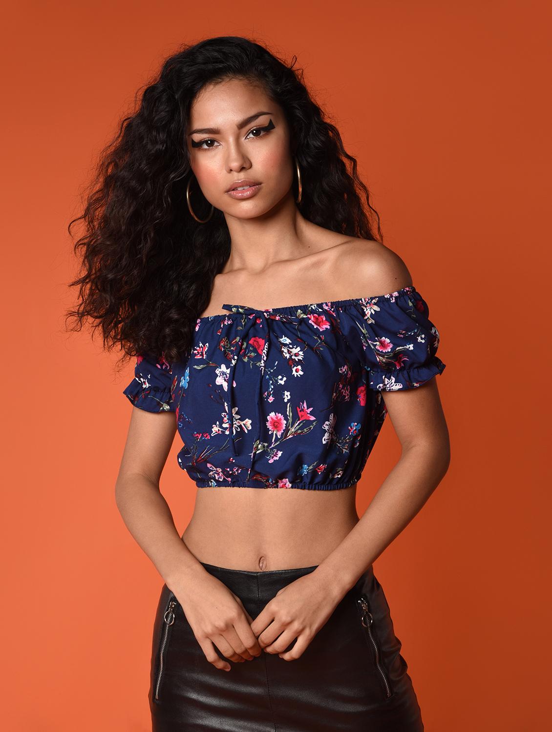 women's crop off shoulder top - 16936311 - Zoom Image - 0