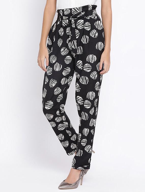 tie up waist polka dot peg trouser  - 16936449 -  Standard Image - 1