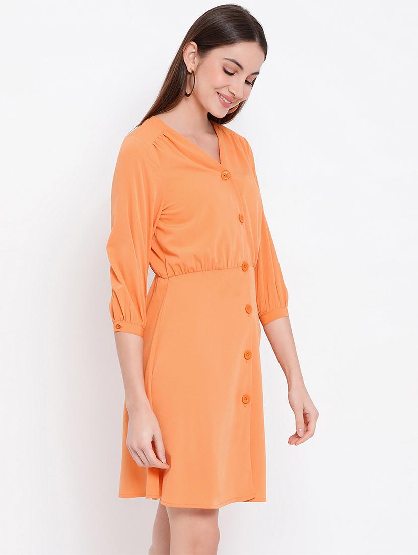 gather detail button up a-line dress - 16936468 - Standard Image - 1