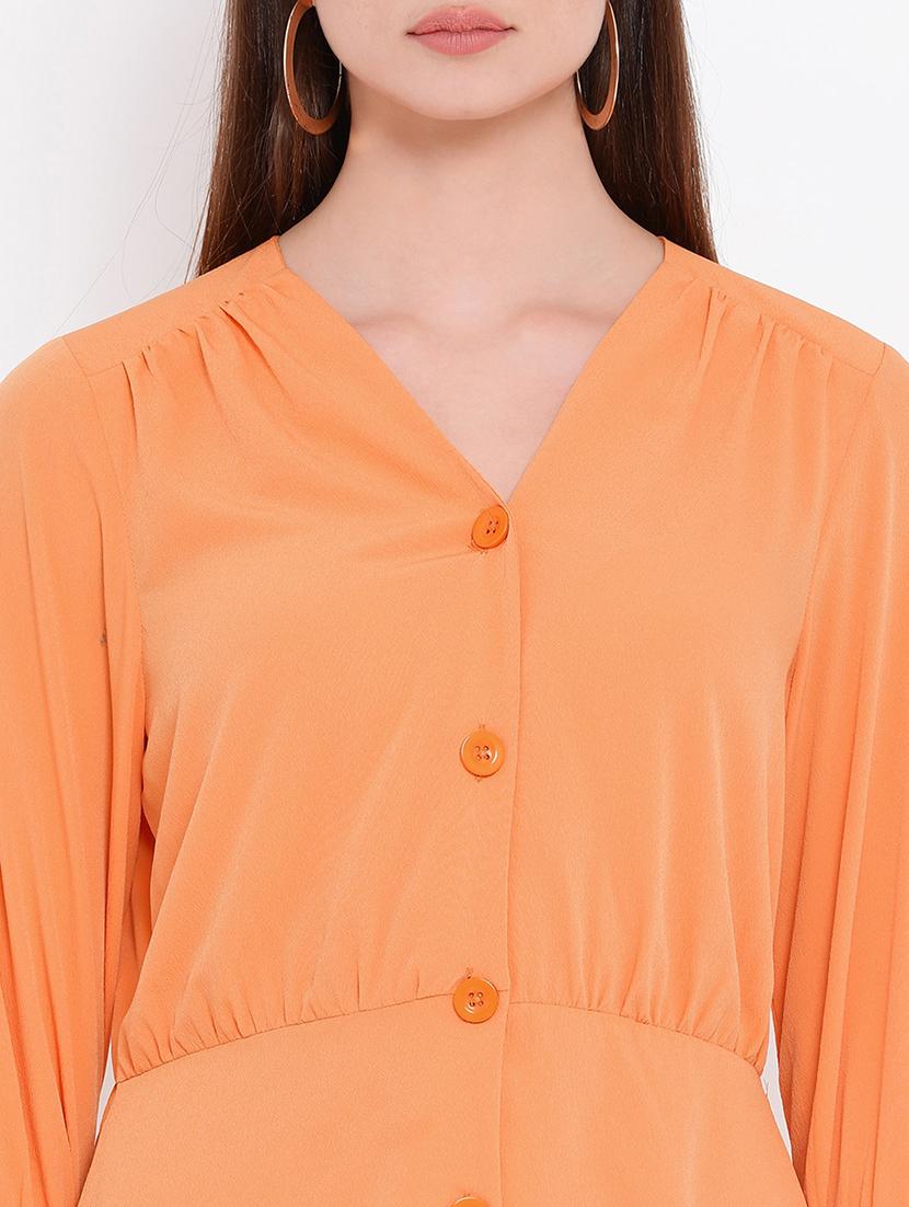 gather detail button up a-line dress - 16936468 - Standard Image - 4