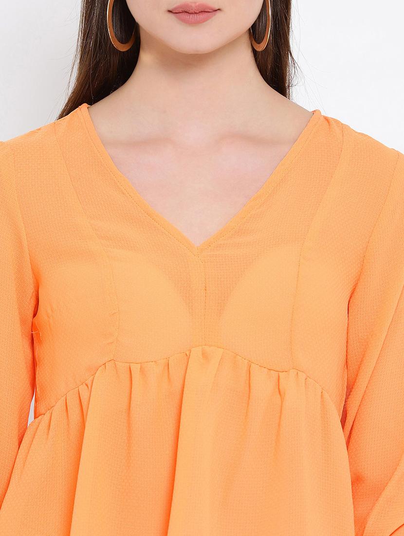 v-neck gathered peplum top - 16936503 - Standard Image - 4