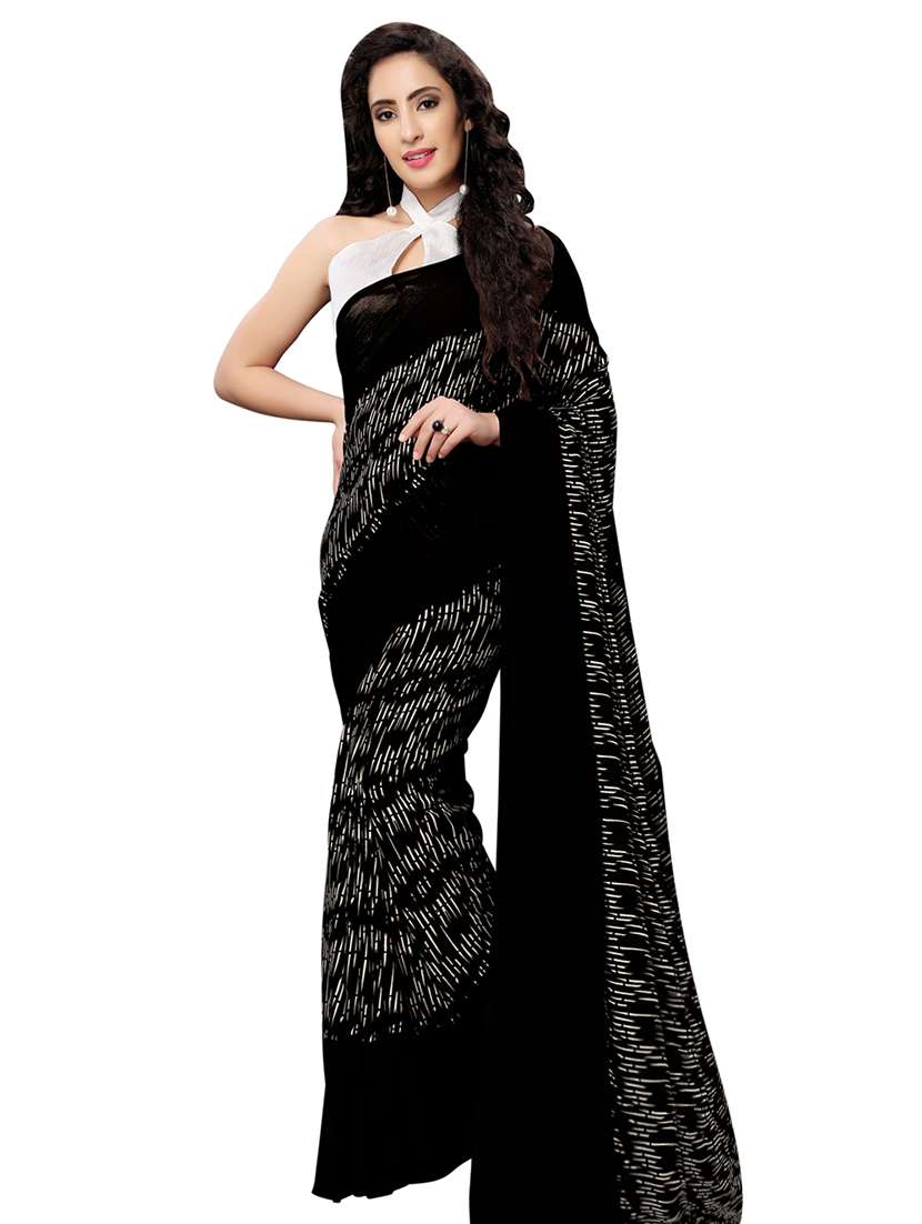abstract printed saree with blouse