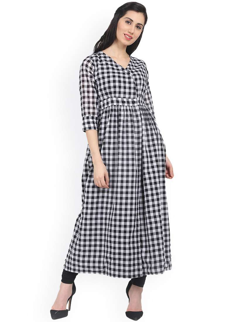 checkered a-line kurta