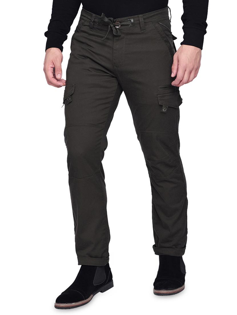green solid cargo trousers - 16941637 - Standard Image - 1
