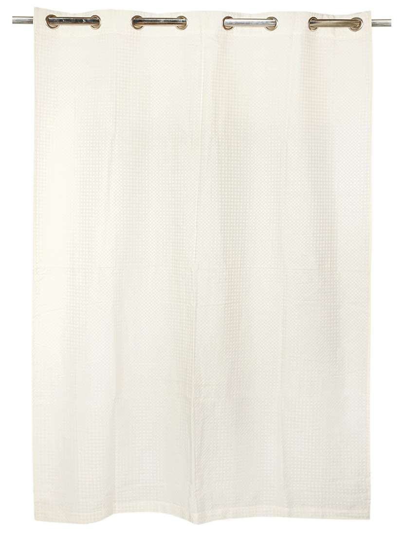 decorative waffle design cotton yarn eyelet door curtains - 16941671 - Standard Image - 1