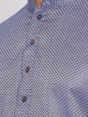 blue jacquard long kurta - 16942372 - Standard Image - 3