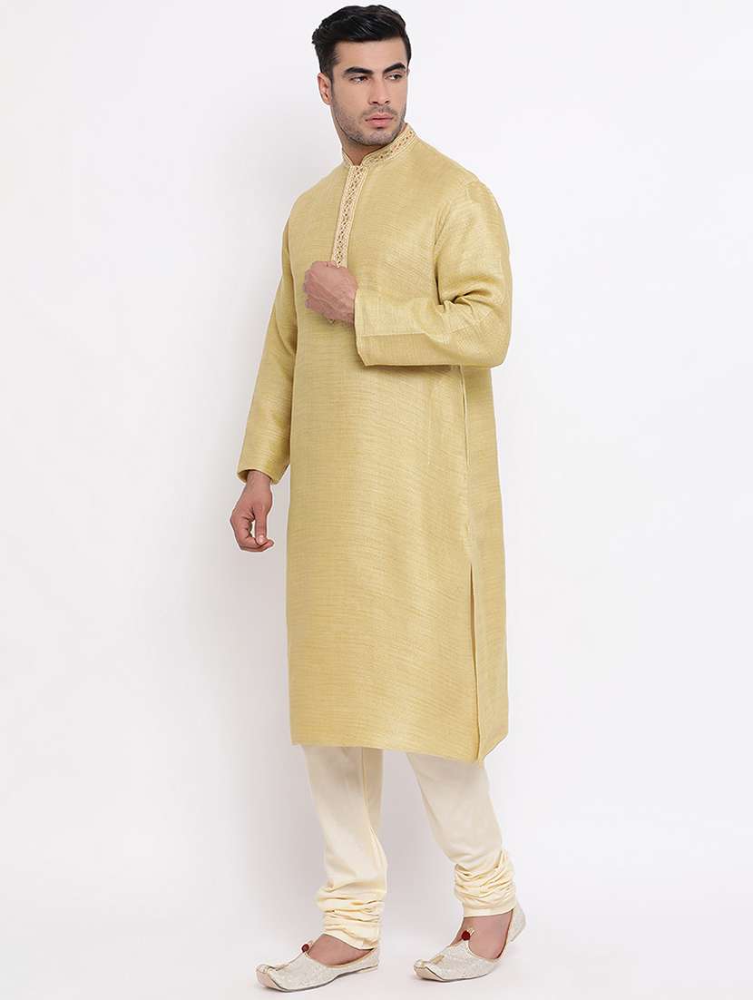 yellow self design kurta churidar set - 16943229 -  Standard Image - 1