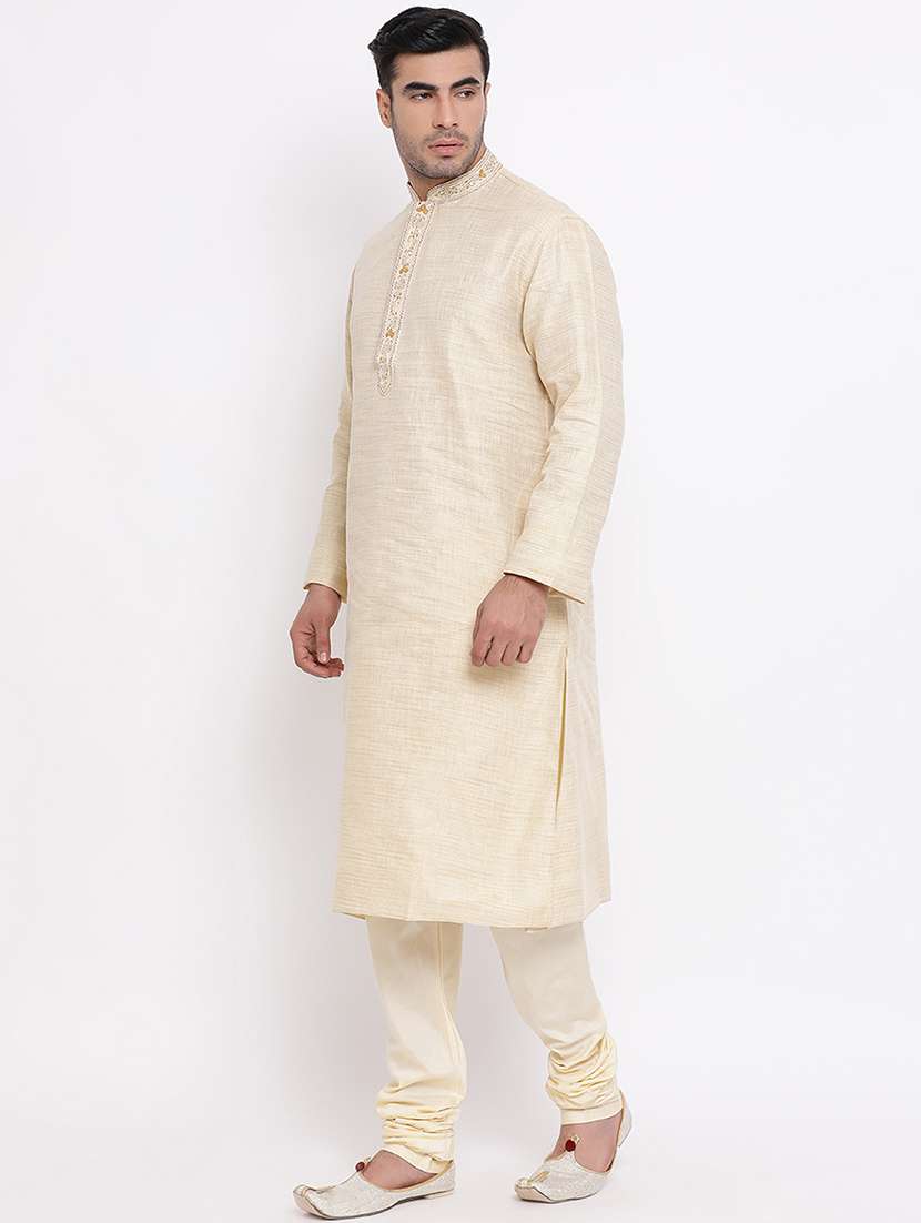 beige self design kurta churidar set - 16943230 -  Standard Image - 1