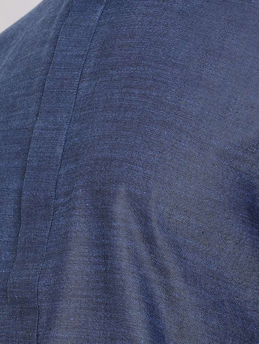 navy blue solid kurta churidar set - 16943231 -  Standard Image - 4