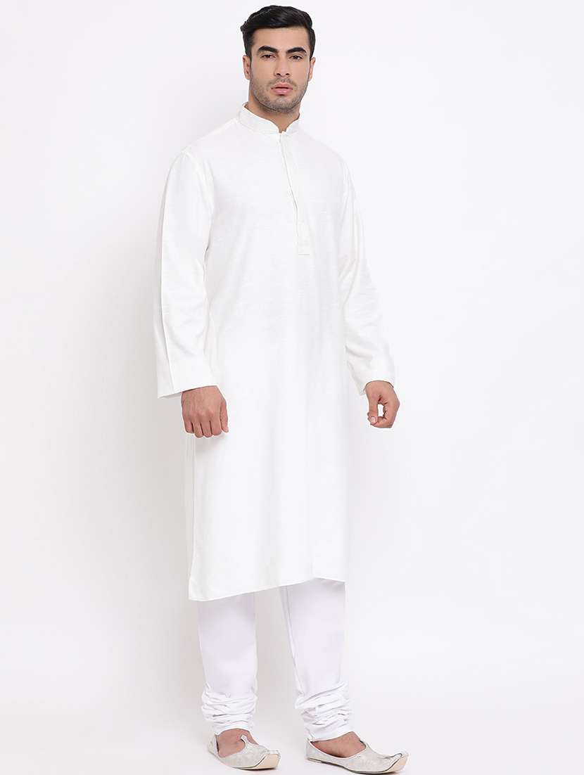 white solid kurta churidar set  - 16943242 -  Standard Image - 1