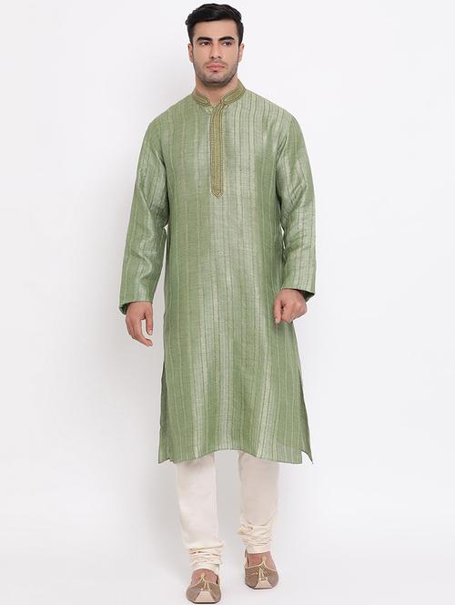 green self design kurta churidar set - 16943245 -  Standard Image - 0