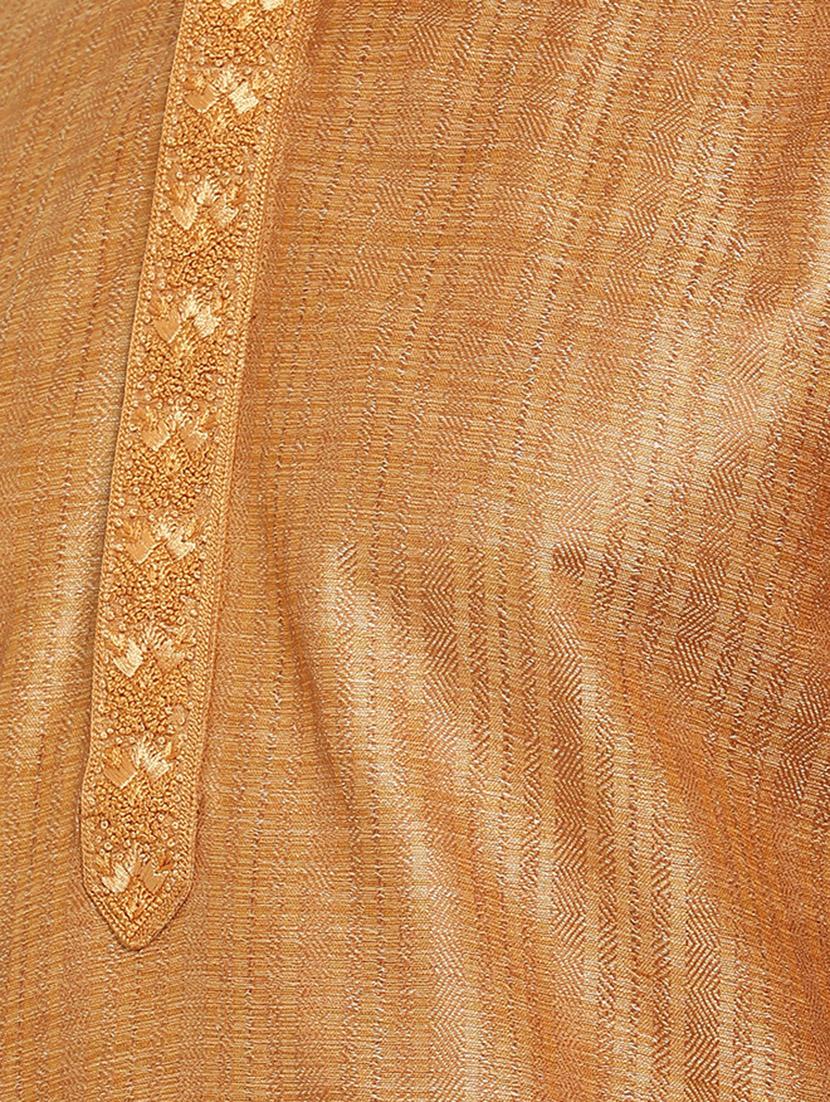orange jacquard kurta churidar set - 16943259 - Standard Image - 4