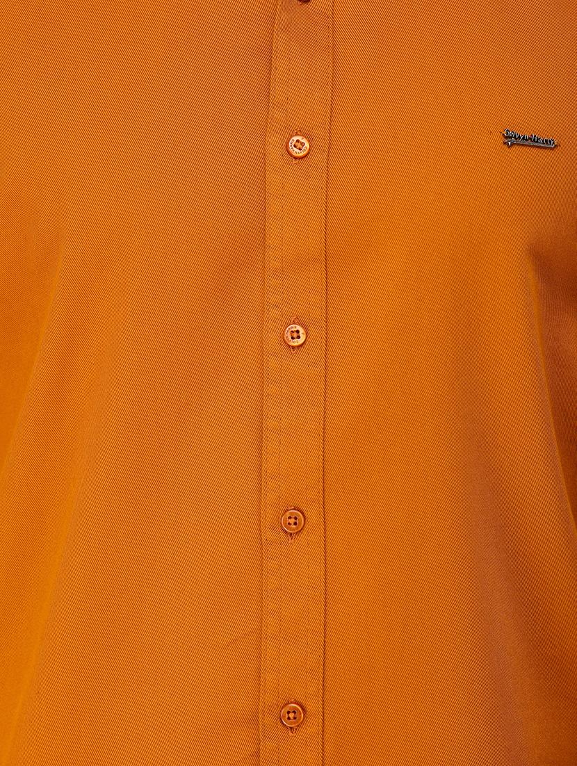 orange solid casual shirt - 16943395 - Standard Image - 4