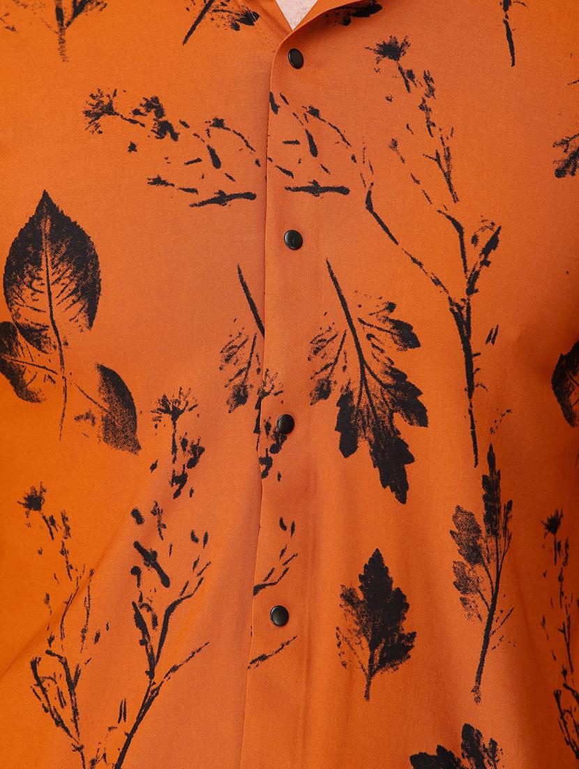 orange printed casual shirt - 16943412 - Standard Image - 4