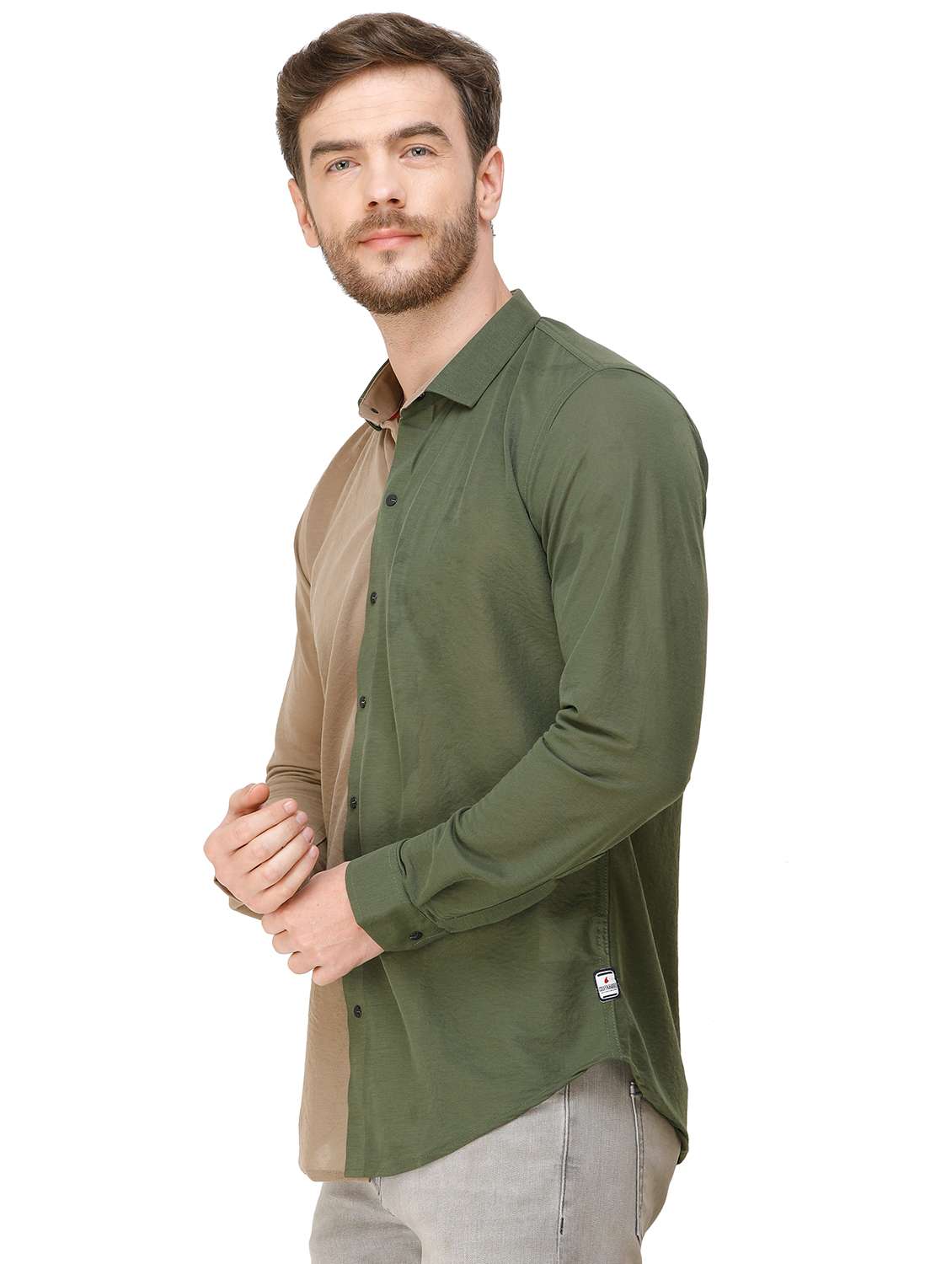 multi color block casual shirt - 16943440 - Standard Image - 1