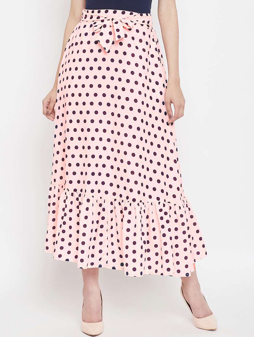 tie front polka dot flared dress 