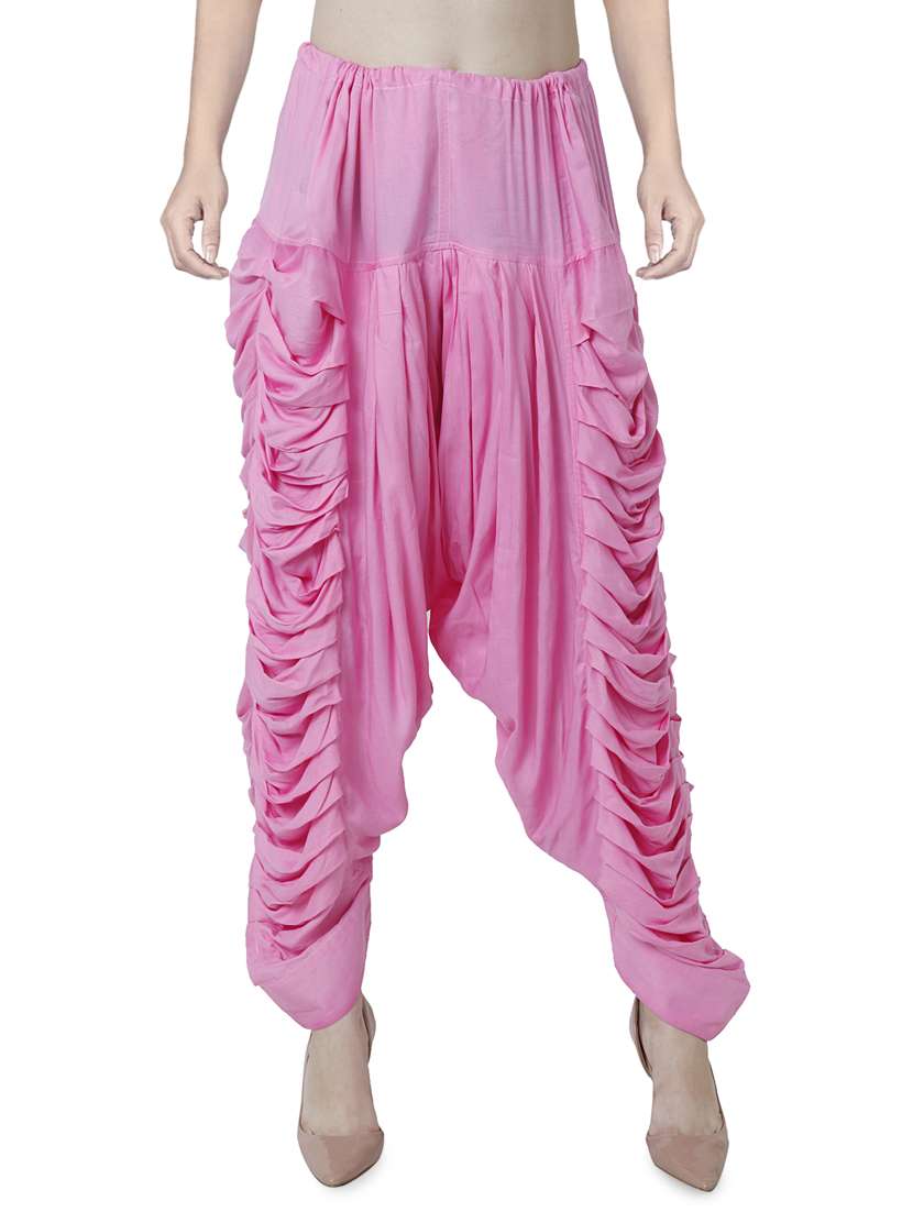 pink rayon dhoti salwar salwars - 16944010 -  Zoom Image - 0