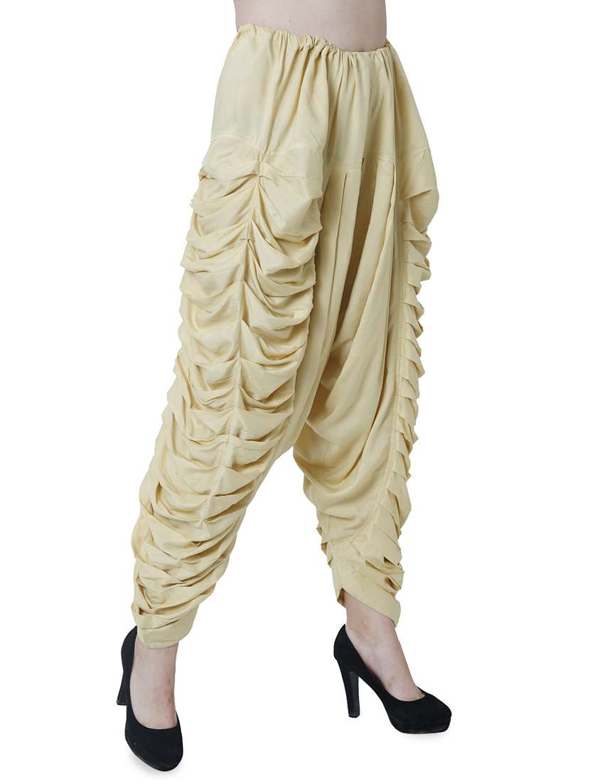 beige rayon dhoti salwar salwars - 16944011 - Standard Image - 1