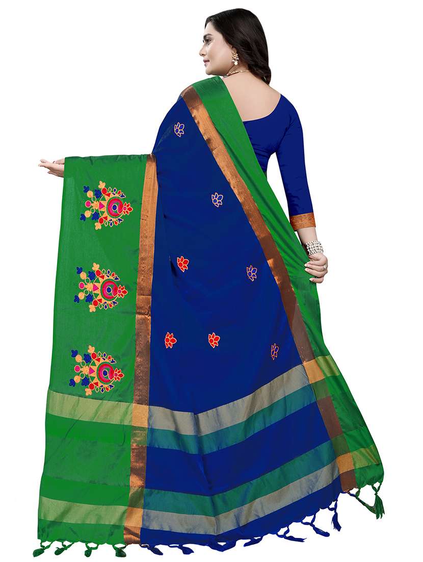 self design embroidered saree with blouse - 16944291 - Standard Image - 1