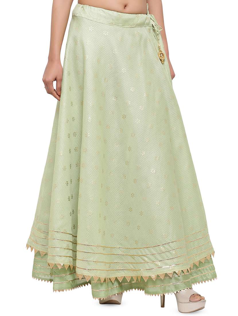 green cotton flared skirt - 16944566 -  Standard Image - 1