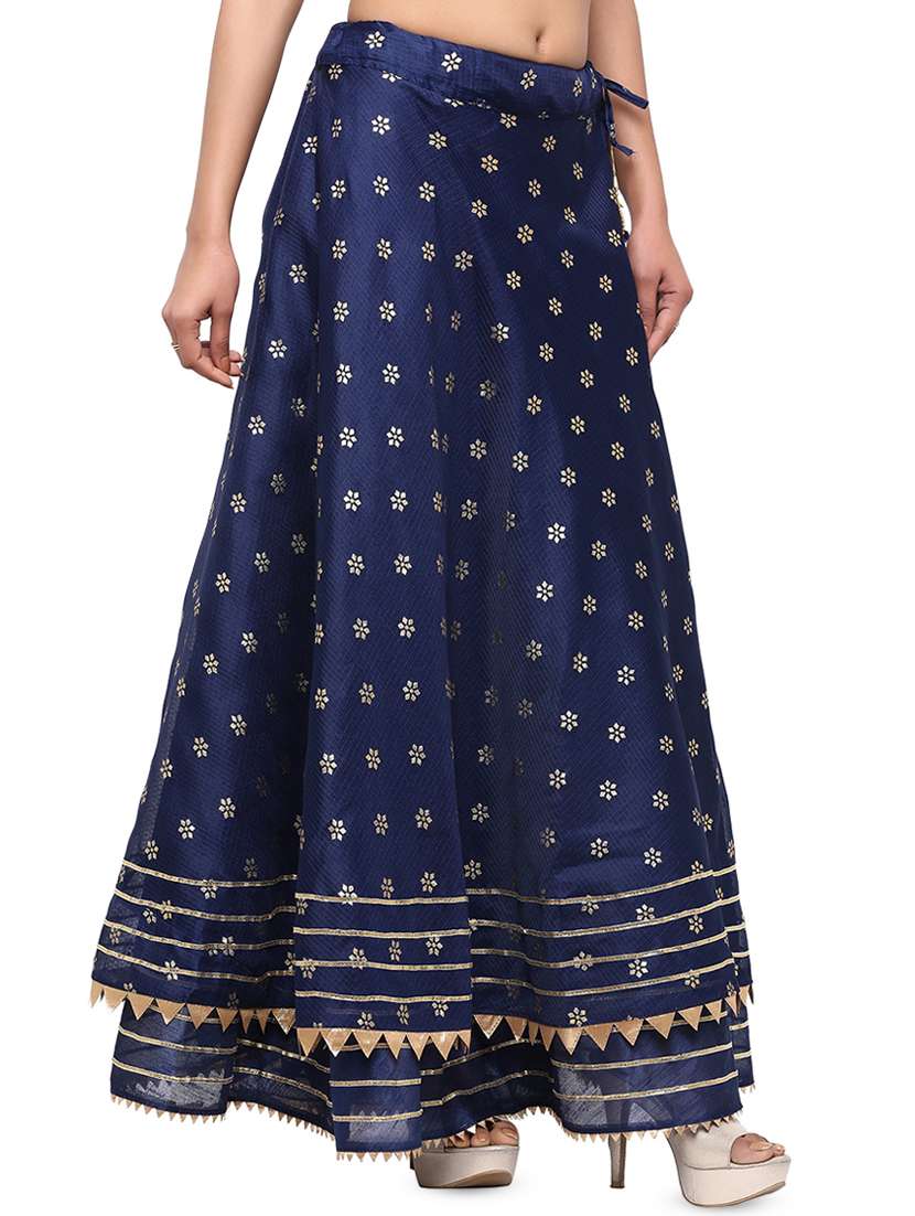 navy blue cotton flared skirt - 16944567 -  Standard Image - 1