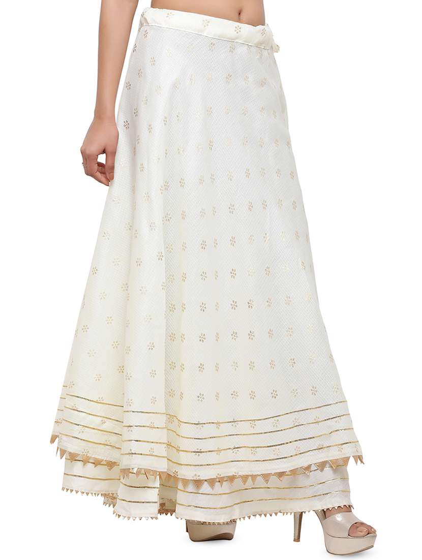 white cotton flared skirt - 16944569 -  Standard Image - 1