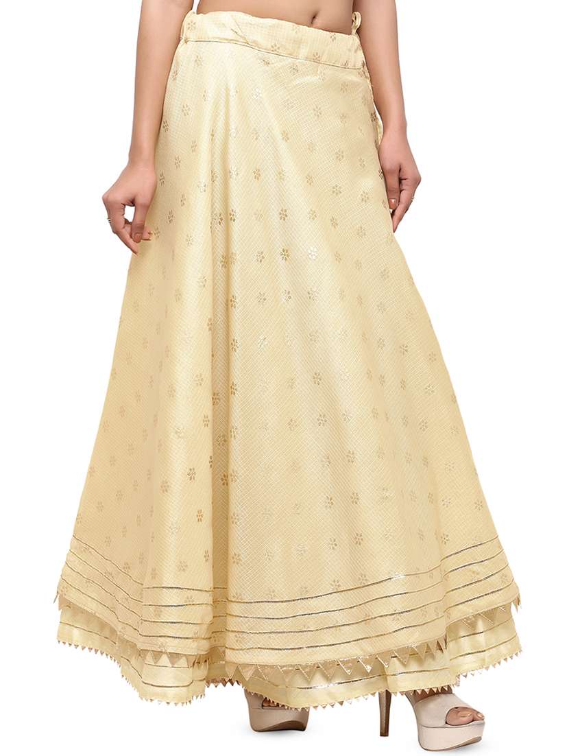 beige cotton flared skirt - 16944570 -  Standard Image - 1