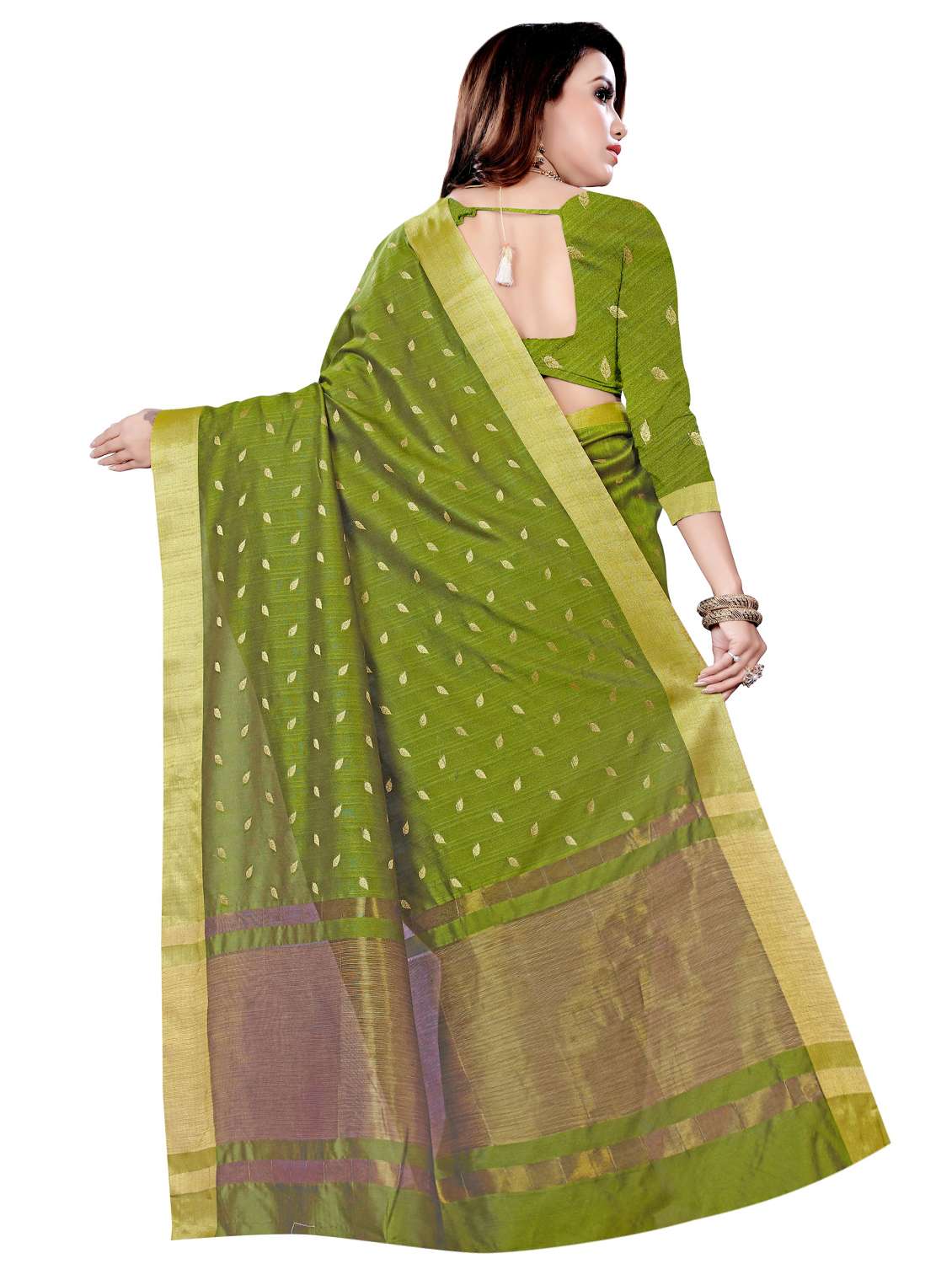 self design woven saree with blouse - 16944960 - Standard Image - 1