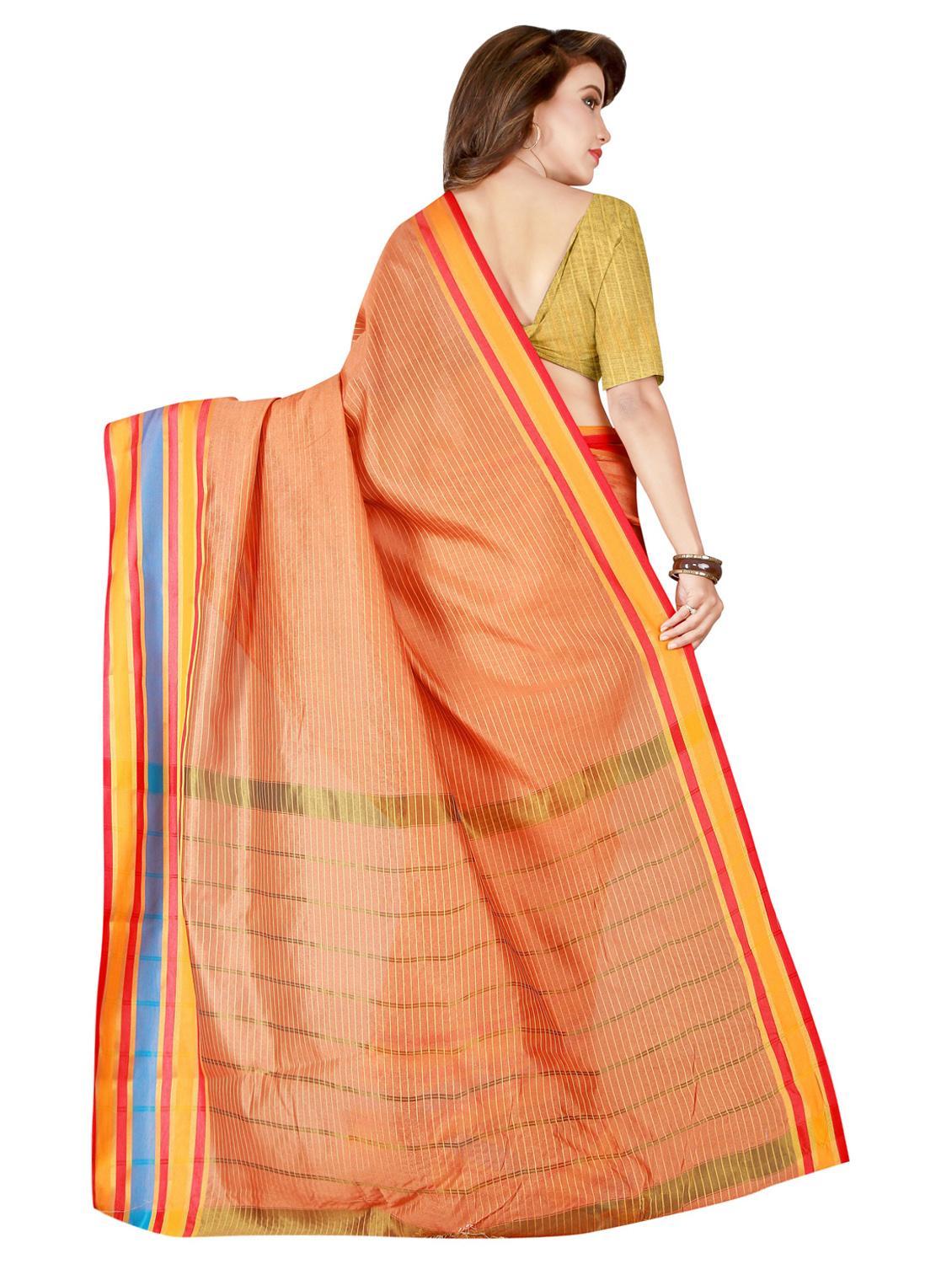 stripe printed saree with blouse - 16944971 -  Standard Image - 1