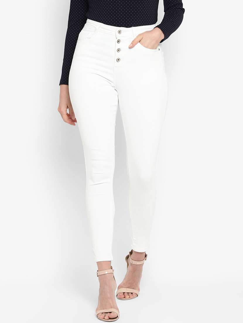 high rise ankle length jeans 