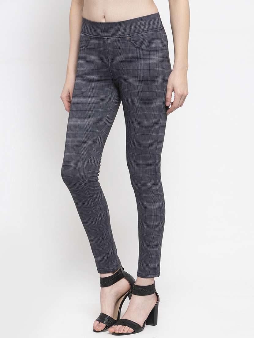 high rise checkered jegging - 16945591 - Standard Image - 1