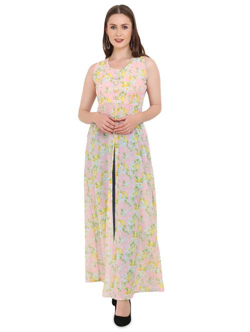 button detail floral tunic - 16946003 - Standard Image - 0
