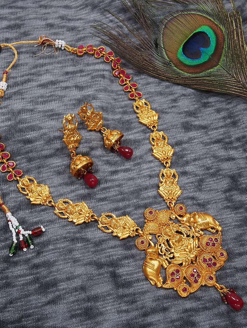 gold metal long necklace