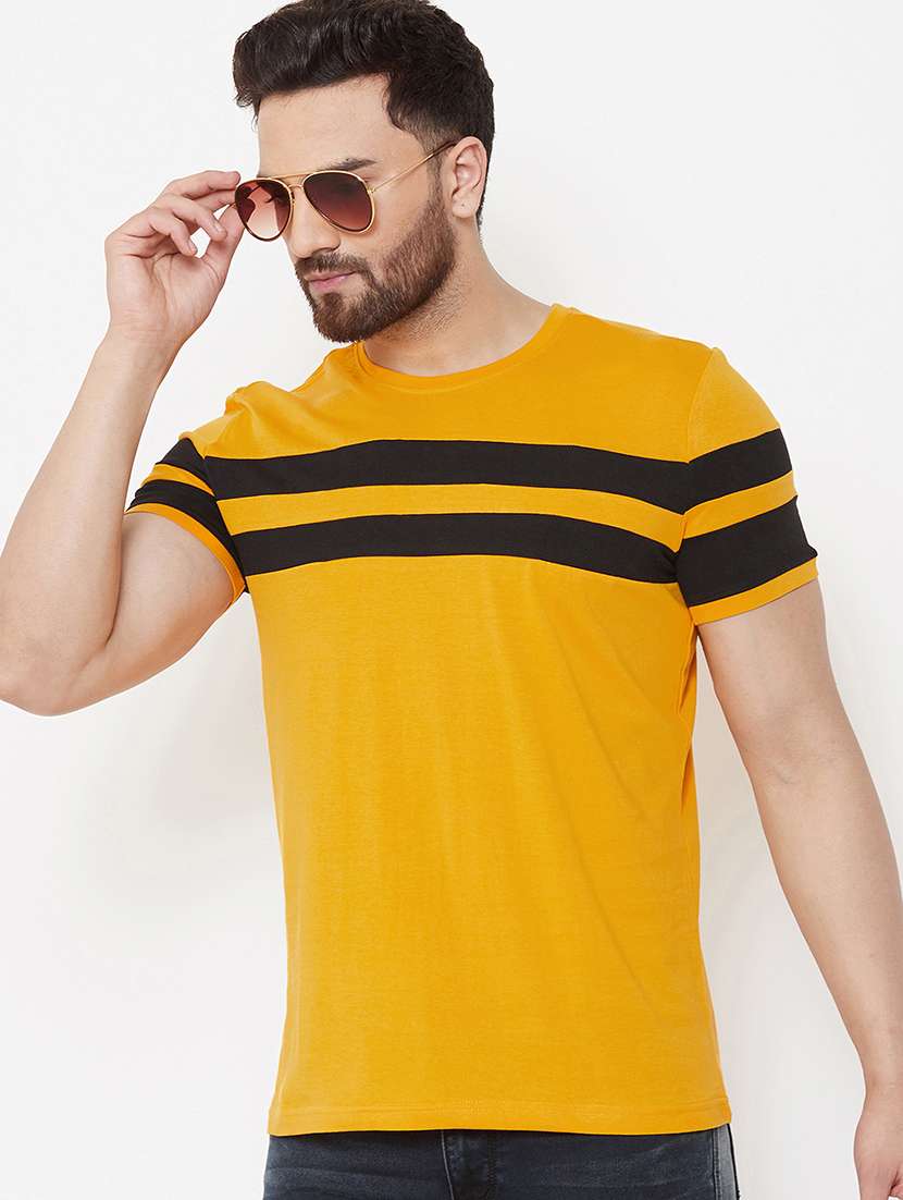 yellow cut & sew t-shirt