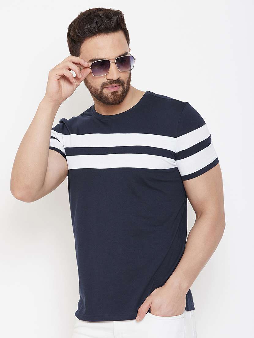 navy blue cut & sew t-shirt