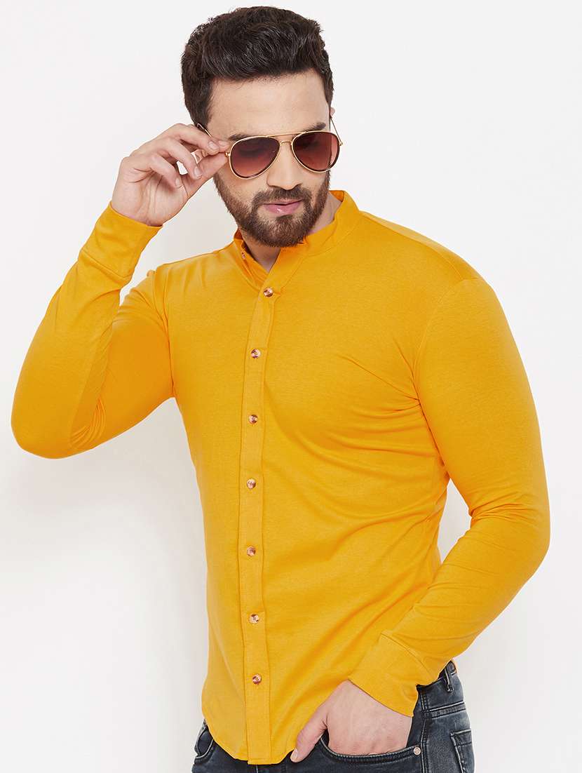 yellow solid casual shirt - 16952425 - Zoom Image - 0
