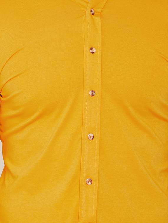 yellow solid casual shirt - 16952425 - Standard Image - 4