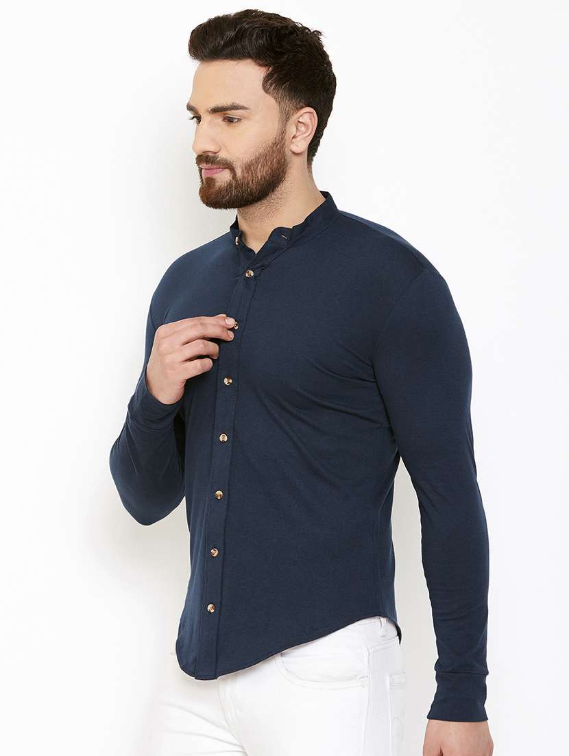 mens solid casual shirt - 16952431 -  Standard Image - 1