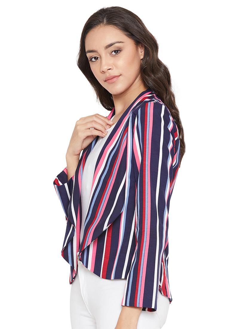 lapel neck striped blazer - 16952643 - Standard Image - 1