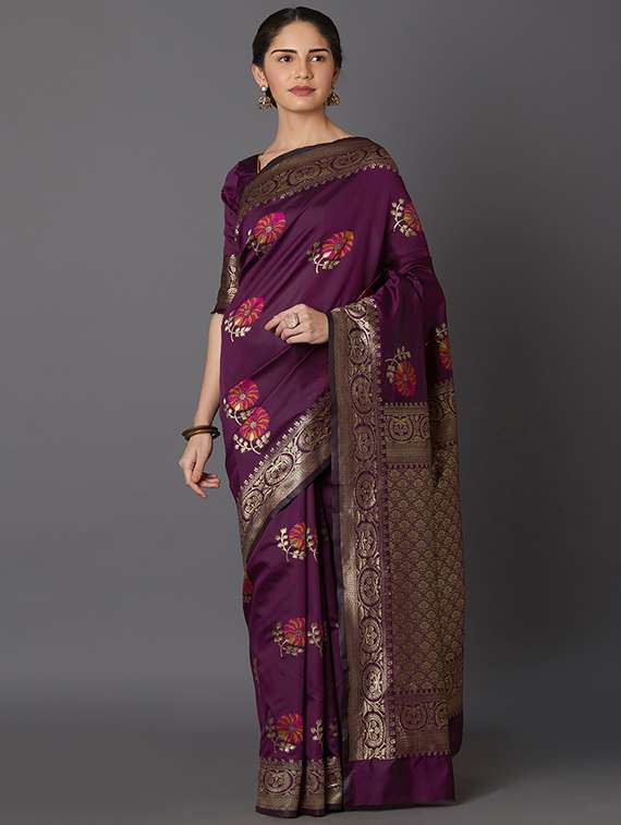 self design banarasi saree with blouse