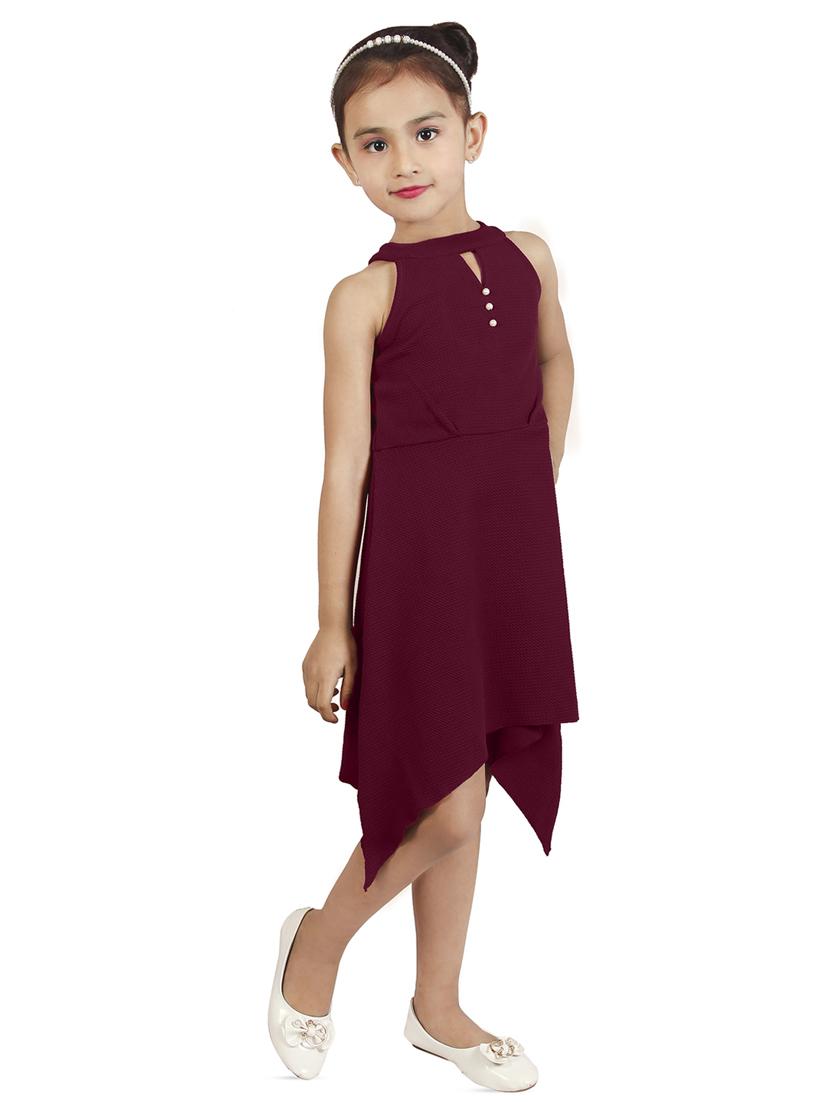 girls key hole neck sleeveless frock - 16954620 - Standard Image - 1